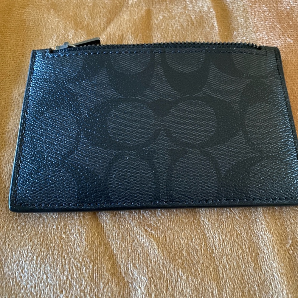 Black Coach Card Holder Wallet - Picture 2 of 4